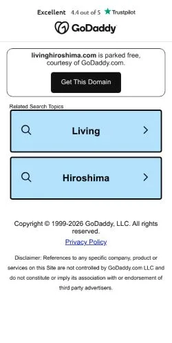 Pré-visualização do site Living Hiroshima, meio de Japão para artigos patrocinados