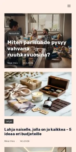 Anteprima del sito Minä Olen, media di Finlandia per articoli sponsorizzati
