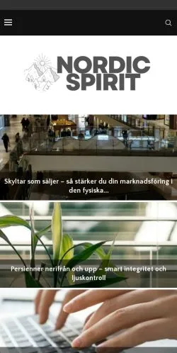 Anteprima del sito Nordic Spirit, media di Stati Uniti per articoli sponsorizzati