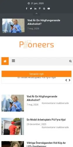 Anteprima del sito Pioneers, media di Svezia per articoli sponsorizzati
