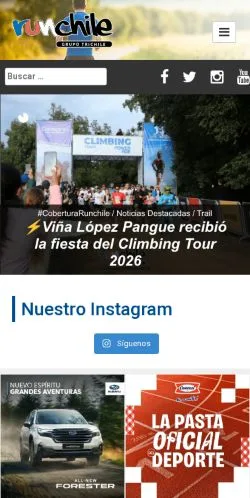 Anteprima del sito Runchile, media di Spagna per articoli sponsorizzati