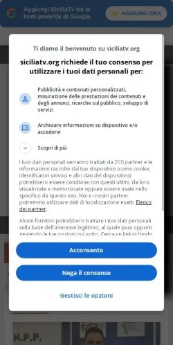 Anteprima del sito SiciliaTv.org, media di Italia per articoli sponsorizzati