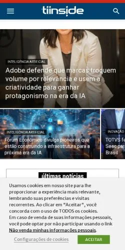 Voorbeeld van de site TI INSIDE, medium uit Brazilië voor gesponsorde artikelen
