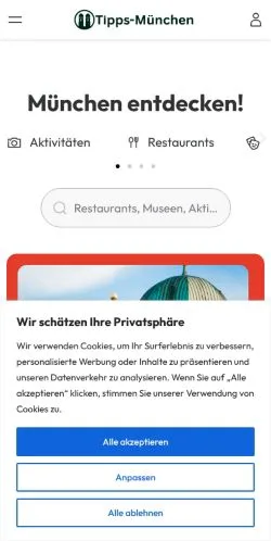 Anteprima del sito Tipps München, media di Germania per articoli sponsorizzati