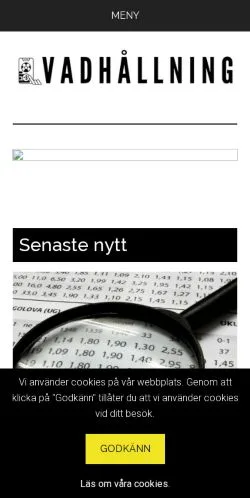 Anteprima del sito Vadhallning, media di Svezia per articoli sponsorizzati