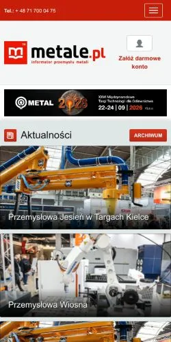 Voorbeeld van de site Metale, medium uit Polen voor gesponsorde artikelen