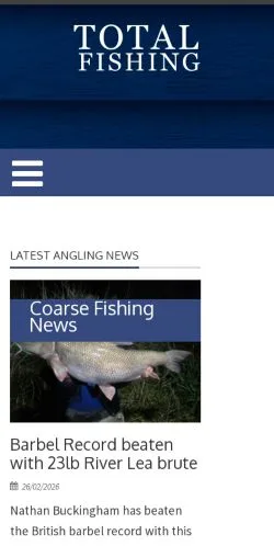 Anteprima del sito Total Fishing, media di Regno Unito per articoli sponsorizzati