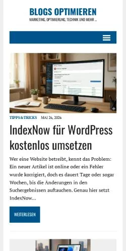 スポンサード記事向けのドイツメディア、Blogs optimierenのサイトプレビュー