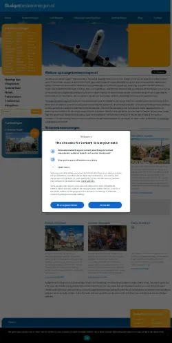 Podgląd witryny Budgetbestemmingen, medium z kraju Holandia do artykułów sponsorowanych
