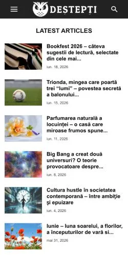Pré-visualização do site Deștepți, meio de Romênia para artigos patrocinados