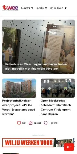 Podgląd witryny Twee, medium z kraju Holandia do artykułów sponsorowanych