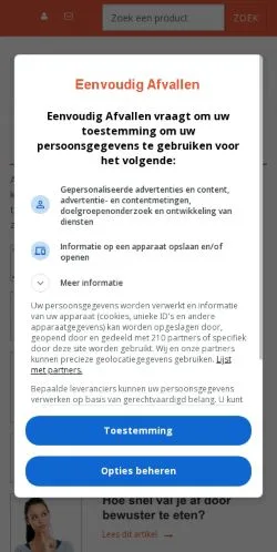 Anteprima del sito Eenvoudig Afvallen, media di Paesi Bassi per articoli sponsorizzati