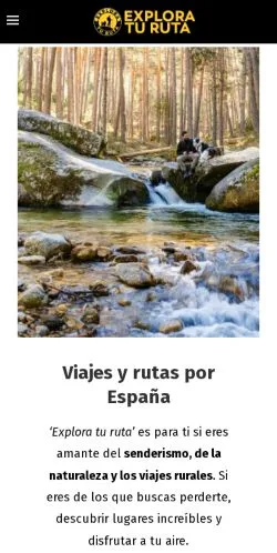 Förhandsvisning av webbplatsen exploraturuta, medium i Spanien för sponsrade artiklar