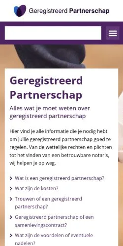 스폰서 기사용 네덜란드 매체 Geregistreerd Partnerschap 사이트 미리보기