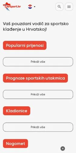 Anteprima del sito Hrsport, media di Croazia per articoli sponsorizzati