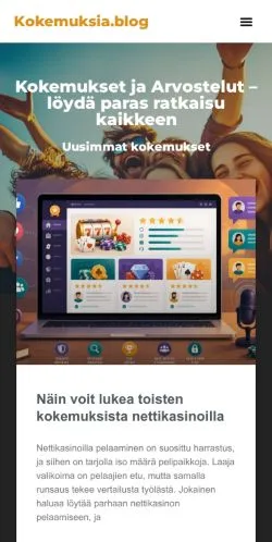 Podgląd witryny Kokemuksia, medium z kraju Finlandia do artykułów sponsorowanych