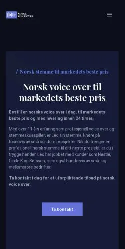 Anteprima del sito Norsk Voice Over, media di Norvegia per articoli sponsorizzati