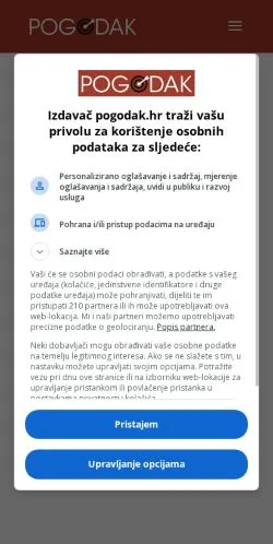 Anteprima del sito Pogodak, media di Stati Uniti per articoli sponsorizzati