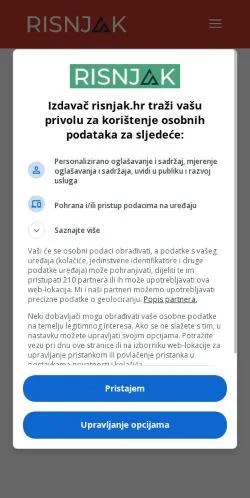 Anteprima del sito Risnjak, media di Stati Uniti per articoli sponsorizzati