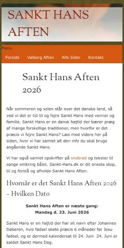 Podgląd witryny Sankt Hans, medium z kraju Dania do artykułów sponsorowanych