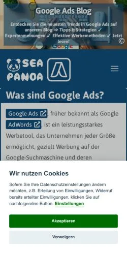 Anteprima del sito Google Ads Blog, media di Germania per articoli sponsorizzati