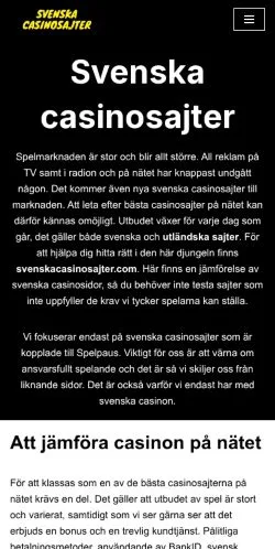 Anteprima del sito Svenska Casinosajter, media di Svezia per articoli sponsorizzati