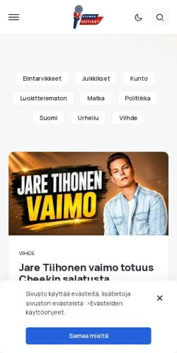 Anteprima del sito Suomen Uutiset, media di Stati Uniti per articoli sponsorizzati