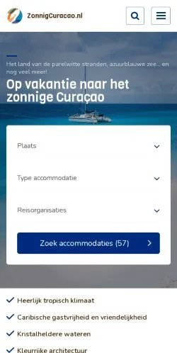 Podgląd witryny ZonnigCuracao, medium z kraju Holandia do artykułów sponsorowanych