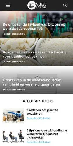 Podgląd witryny Artikelonline, medium z kraju Holandia do artykułów sponsorowanych