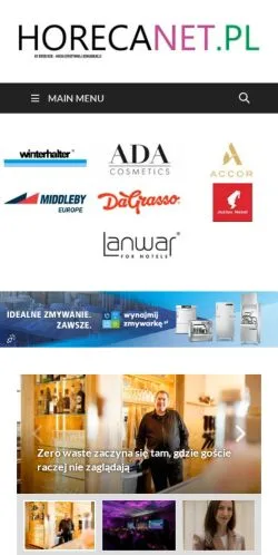 Anteprima del sito Horecanet, media di Polonia per articoli sponsorizzati