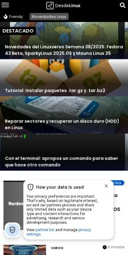Anteprima del sito Desde Linux, media di Spagna per articoli sponsorizzati