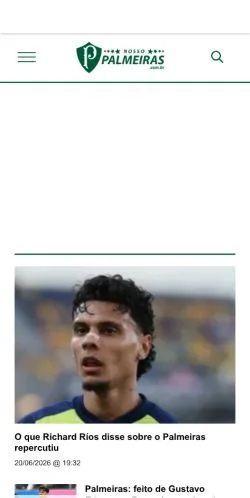 Anteprima del sito NossoPalmeiras, media di Brasile per articoli sponsorizzati