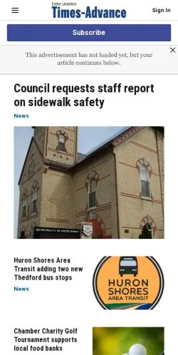 Anteprima del sito Exeter Lakeshore Times Advance, media di Stati Uniti per articoli sponsorizzati