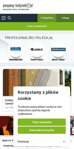 스폰서 기사용 폴란드 매체 Pasywny Budynek 사이트 미리보기