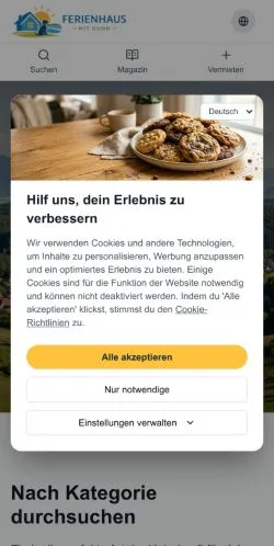 Podgląd witryny ferienhaus-hund, medium z kraju Niemcy do artykułów sponsorowanych