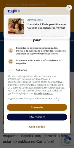 스폰서 기사용 브라질 매체 Camaçari Noticias 사이트 미리보기