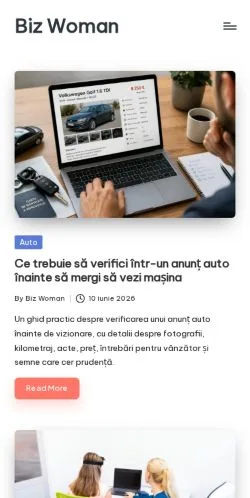 Anteprima del sito Biz Woman, media di Romania per articoli sponsorizzati