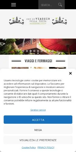 Pré-visualização do site Con Un Viaggio Nella Testa, meio de Itália para artigos patrocinados