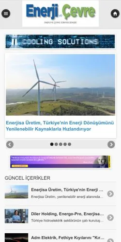 Pré-visualização do site Enerji ve Çevre Dünyası Dergisi, meio de Turquia para artigos patrocinados