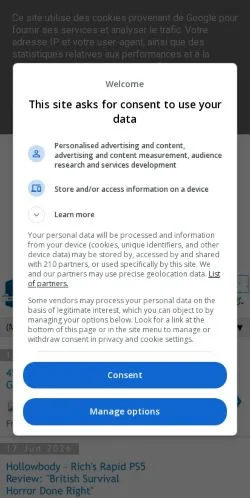 Anteprima del sito Games Freezer, media di Regno Unito per articoli sponsorizzati