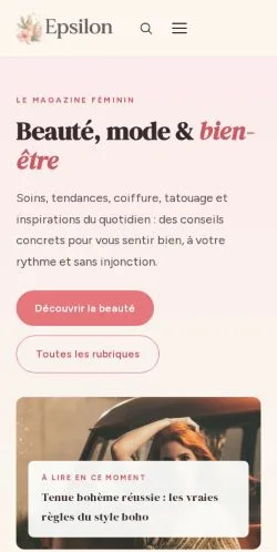 Anteprima del sito Epsylon, media di Francia per articoli sponsorizzati