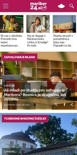 Podgląd witryny Maribor24, medium z kraju Słowenia do artykułów sponsorowanych