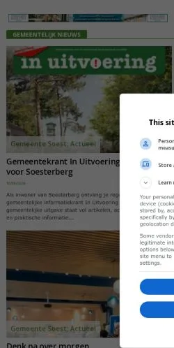Voorbeeld van de site Soesterberg Nieuws, medium uit Nederland voor gesponsorde artikelen