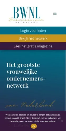 Anteprima del sito Business Women Nederland, media di Paesi Bassi per articoli sponsorizzati