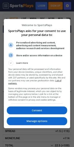 Anteprima del sito SportsPlays, media di Stati Uniti per articoli sponsorizzati