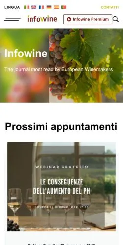 Vorschau der Website Infowine, Medium aus Italien für gesponserte Artikel