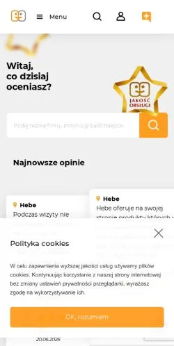 Anteprima del sito Jakość Obsługi, media di Polonia per articoli sponsorizzati