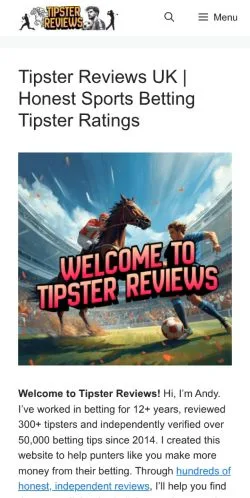 Podgląd witryny Tipster Reviews UK, medium z kraju Wielka Brytania do artykułów sponsorowanych