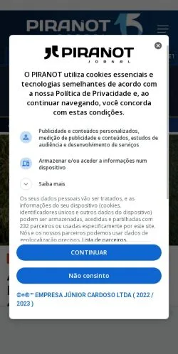 Anteprima del sito Piranot, media di Brasile per articoli sponsorizzati