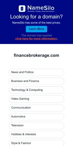 Anteprima del sito Finance Brokerage, media di Stati Uniti per articoli sponsorizzati